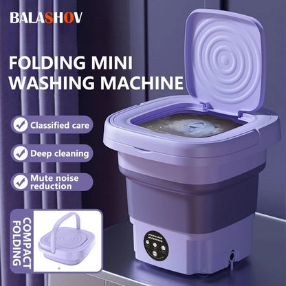 8L Portable Small Foldable Washing Machine with Spin Dryer For Socks Underwear Panties Washer Household Mini Washing Machine Ma boutique