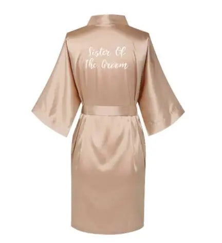 Satin Silk Robes Plus Size Wedding BathRobe Bride Bridesmaid Dress Gown Women Clothing Sleepwear Maid of Honor Rose Gold Kafinashop