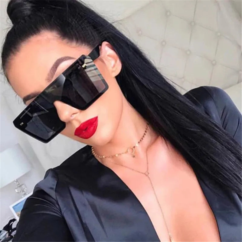 New Top Oversize Square Sunglasses Women Fashion Retro Gradient Sun Glasses 2020 Men Blue Big Frame Vintage Eyewear UV400 Kafinashop