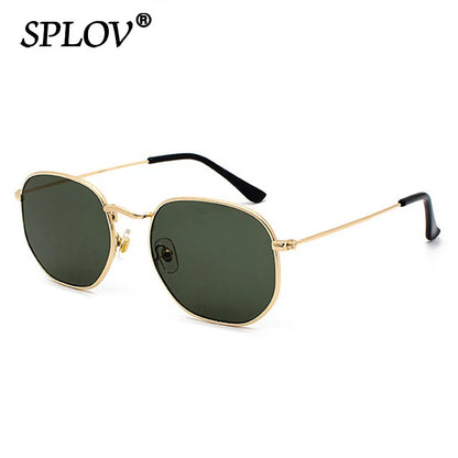 Hexagon Men Women Sunglasses Square Polygon Sun Glasses Brand Designer Retro Shades Metal Frame Eyewear TOP UV400 de sol hombre Kafinashop