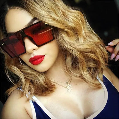 New Top Oversize Square Sunglasses Women Fashion Retro Gradient Sun Glasses 2020 Men Blue Big Frame Vintage Eyewear UV400 Kafinashop