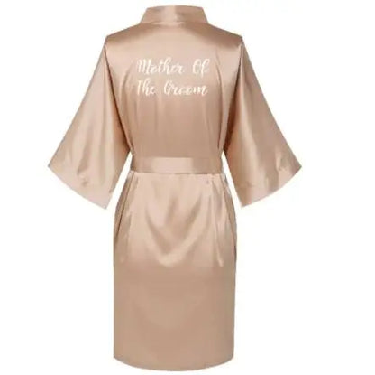 Satin Silk Robes Plus Size Wedding BathRobe Bride Bridesmaid Dress Gown Women Clothing Sleepwear Maid of Honor Rose Gold Kafinashop