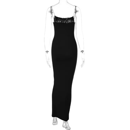 Dulzura 2023 Autumn Winter Women Solid White Black Strap Midi Dress Bodycon Sexy Streetwear Party Club Elegant Fashion Clothes Kafinashop