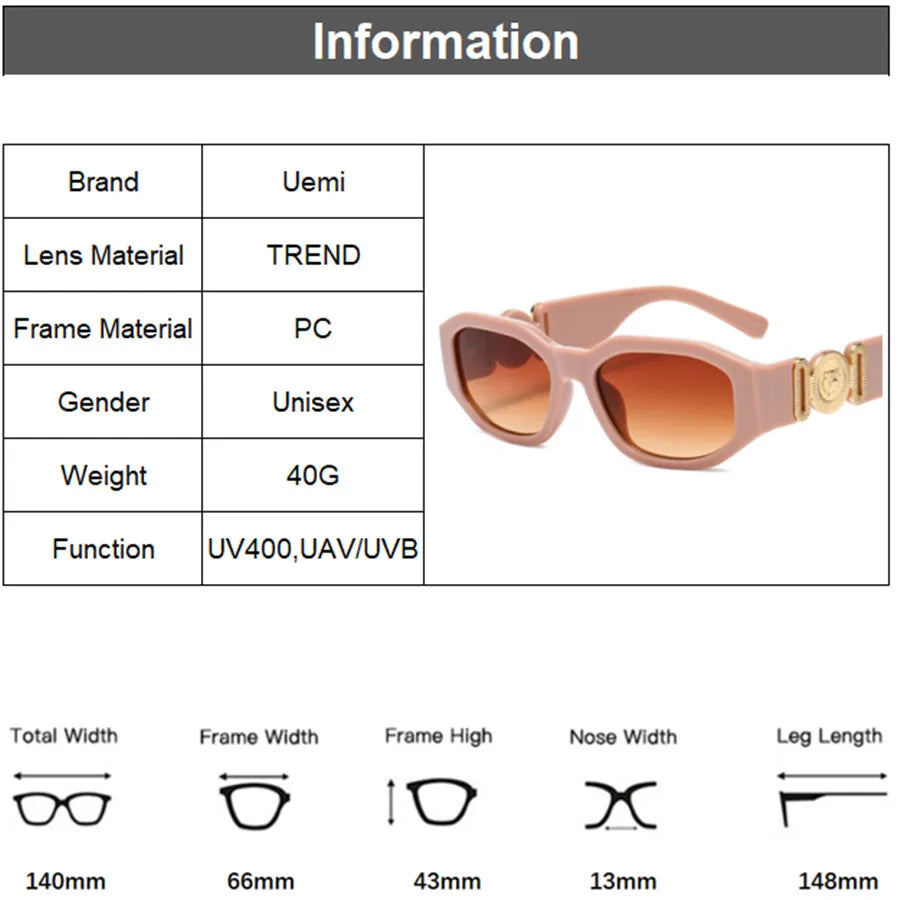 Retro Square Sunglasses For Women Men Vintage Small Frame Fashion Luxury Designer Sun Glasses UV400 Eyewear Trending Products Kafinashop