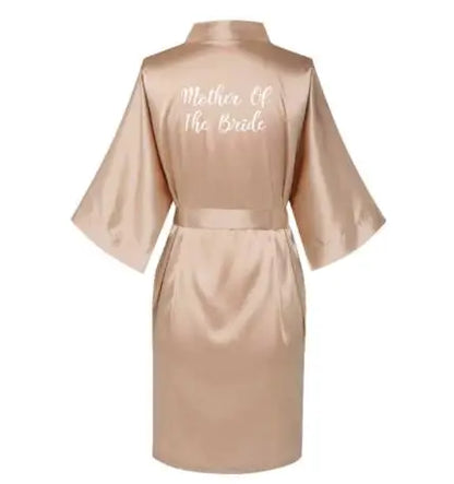 Satin Silk Robes Plus Size Wedding BathRobe Bride Bridesmaid Dress Gown Women Clothing Sleepwear Maid of Honor Rose Gold Kafinashop