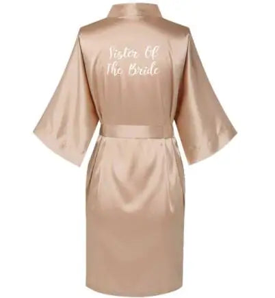 Satin Silk Robes Plus Size Wedding BathRobe Bride Bridesmaid Dress Gown Women Clothing Sleepwear Maid of Honor Rose Gold Kafinashop