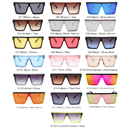 SHAUNA Flat Top Classic Square Sunglasses Woman Brand Designer Purple Mirror Coating Shades UV400 Kafinashop