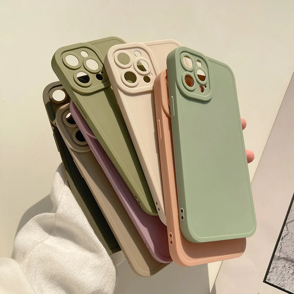 Matte 12 styles soft silicone ins jane phone case for iphone 8 7 plus x xr xsmax 11 12 mini 14 15 pro max 13 promax shockproof Kafinashop