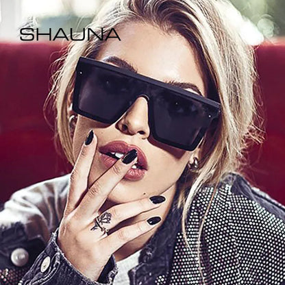 SHAUNA Flat Top Classic Square Sunglasses Woman Brand Designer Purple Mirror Coating Shades UV400 Kafinashop