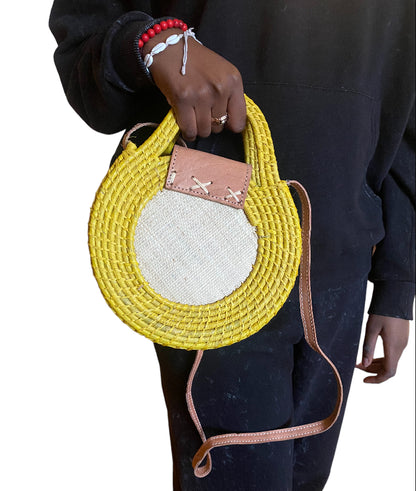 Sac Bandouliére Jaune avec des motifs Kafinashop