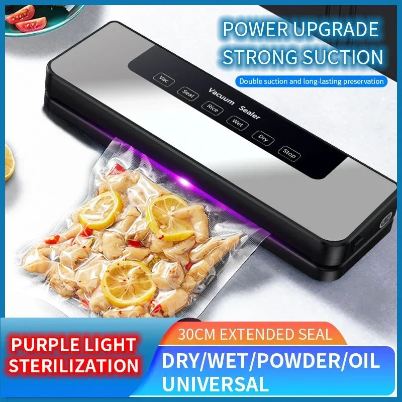 Electric Vacuum Sealer Packaging Machine Kitchen Food Saver Bags Commercial Vacuum Food 30cm Sealing for Home Packaging Supplies Kafinashop