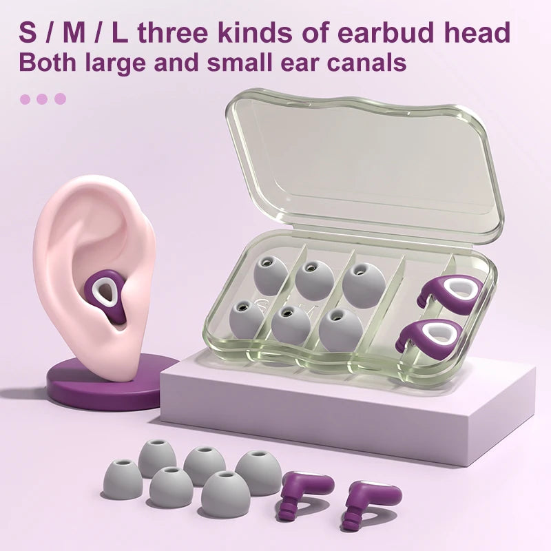 Sleep Ear Plug Waterproof Silicone Swimming Ear Protector Canceling Noise Reduction Soundproof Sleeping Earplugs for Travel Home Kafinashop