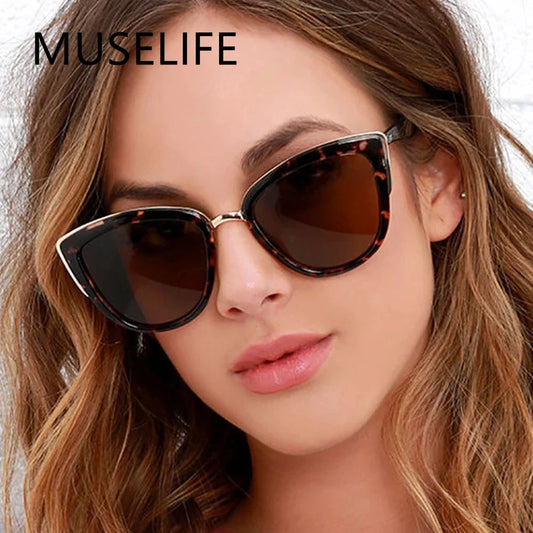 MUSELIFE Cateye Sunglasses Women Vintage Gradient Glasses Retro Cat eye Sun glasses Female Eyewear UV400 Kafinashop