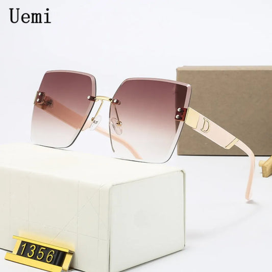 New Fashion Luxury Brand Rimless Women Sunglasses For Men Vintage Designer Square Frame Sun Glasses Female Shades UV400 Eyewear Kafinashop