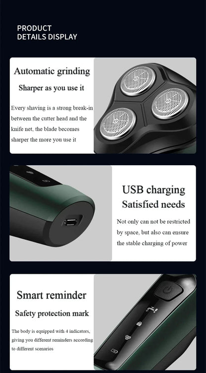 Xiaomi Electric Shavers Men Waterproof Wet Dry Use Electric Trimmer Razor Rechargeable Battery Rotary Shavers Machine Shaving Kafinashop