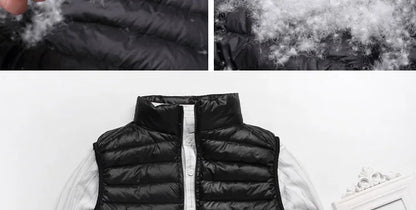 Coat Ultralight Sleeveless Puffer Vest Jacket Ultra Thin Warm Lightweight Down Jacket Waistcoat Winter Men Duck Down Vest Coats Kafinashop