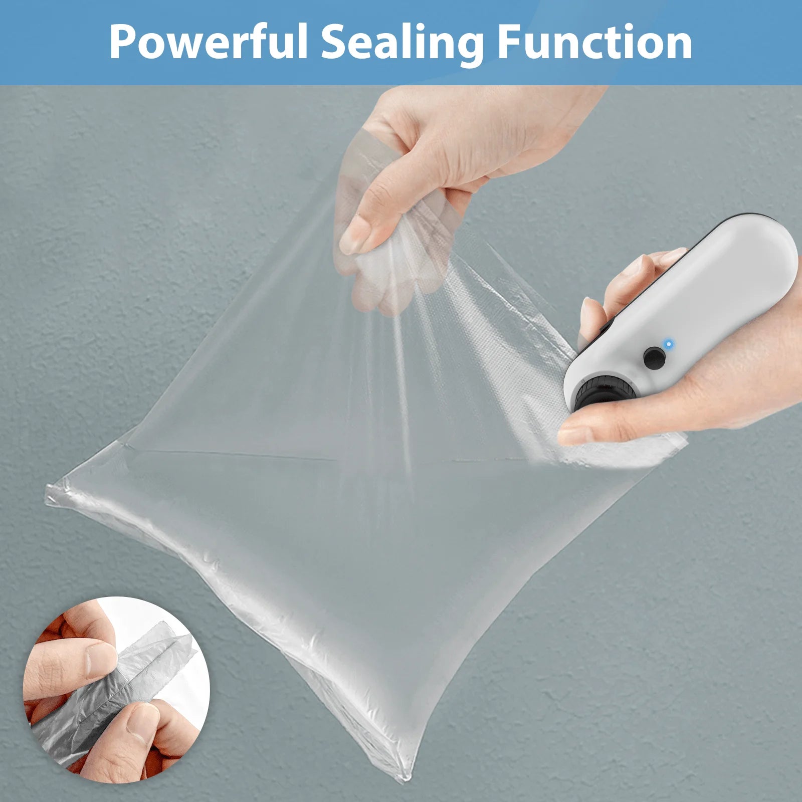 Portable Packaging Heat Sealer with Cable USB Rechargeable Bag Mini Heat Sealer Easily Seal Snacks Plastic Bags for Storage Kafinashop