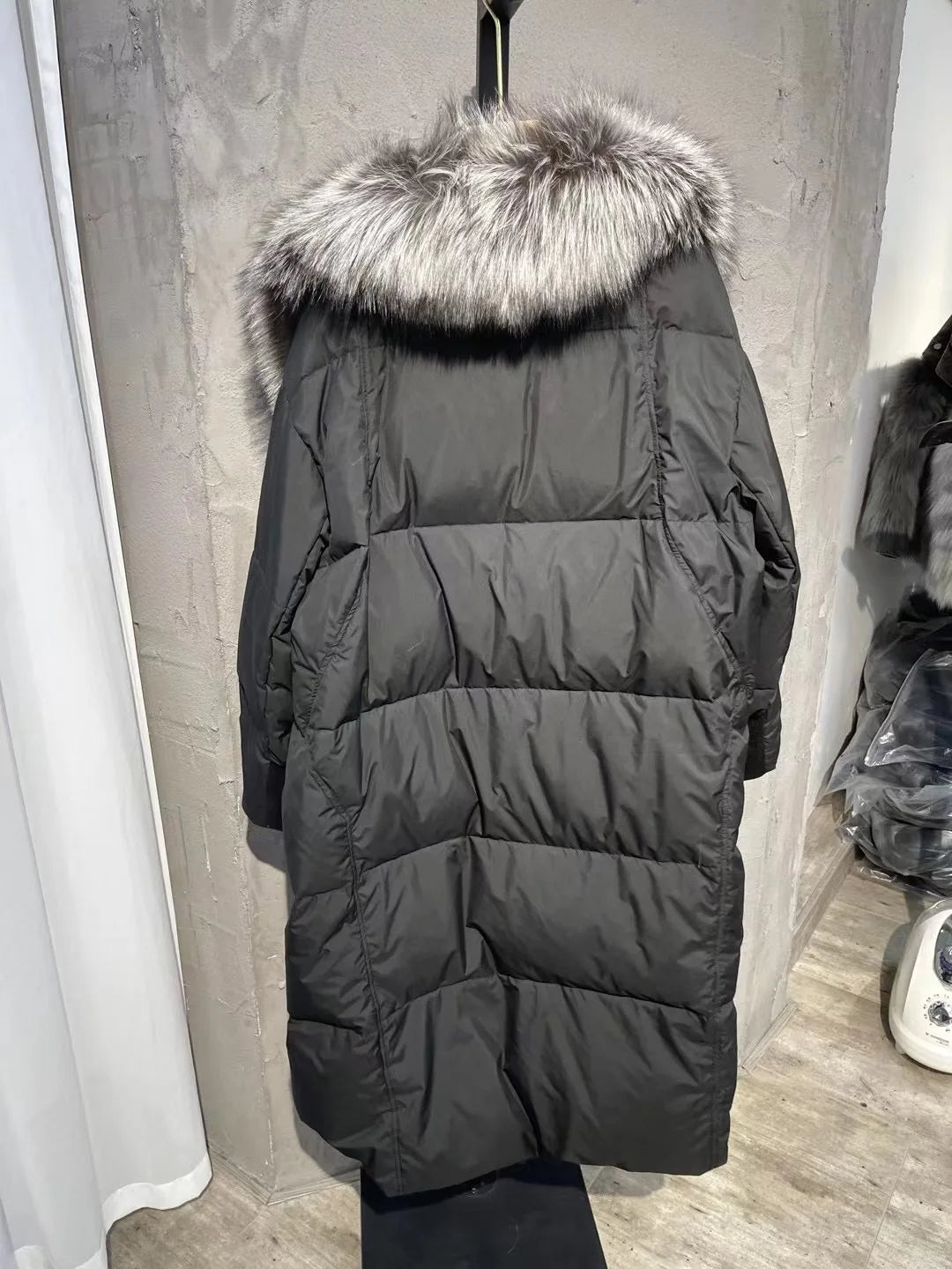 2024 New Winter Women Warm Coat 90% Goose Down Jacket Long Real Fox Fur Collar Thick Luxury Outerwear Female Coat Streetwear Kafinashop