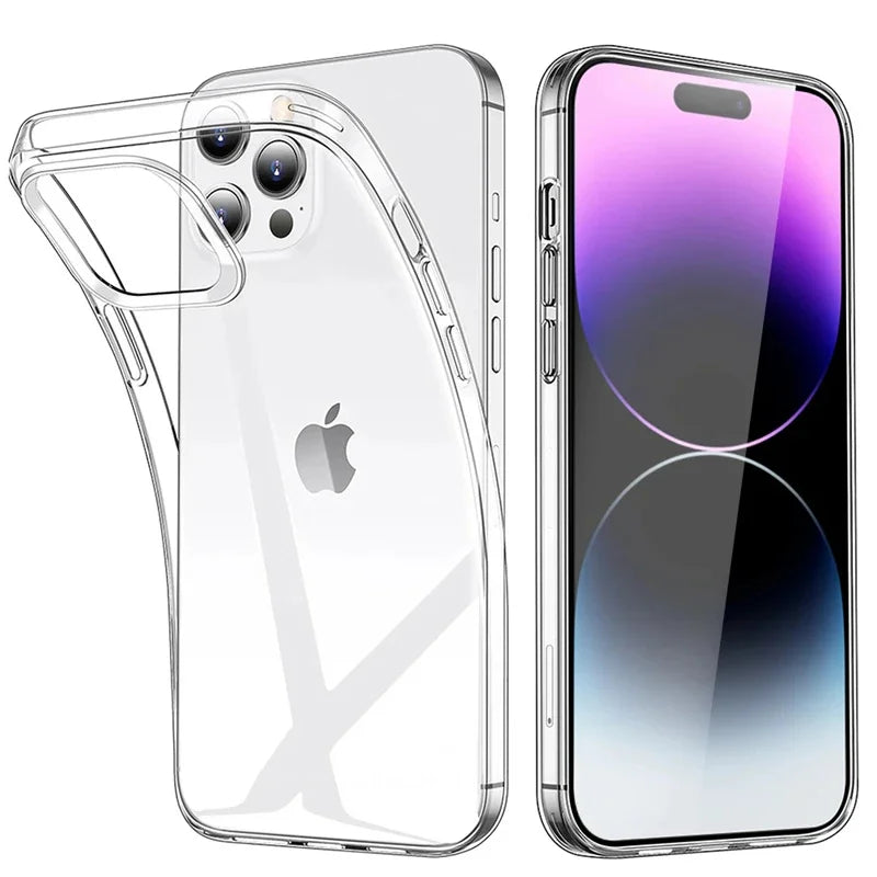 Transparent Phone Case For iPhone 15 11 12 13 14 Pro Max Soft TPU Silicone For iPhone X XS Max XR 8 7 Plus Back Cover Clear Case Kafinashop