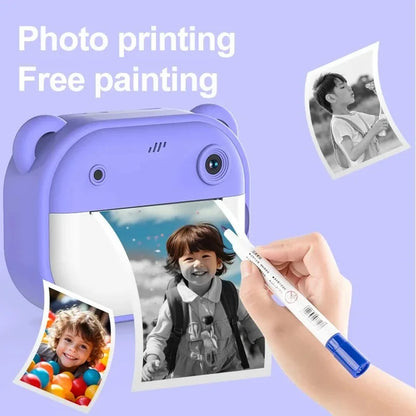 Children Digital Camera Instant Print for Kids Thermal Print Camera Instant Photo Printing Camera Video Toys+32G Memory Card Kafinashop