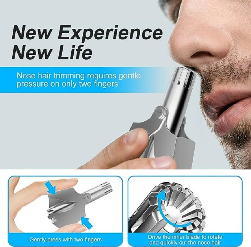 Nose Hair Trimmer for Men Stainless Steel Manual Shaver Suitable For Nose Hair Razor Washable Portable Nose Hair Trimmer 1set Kafinashop