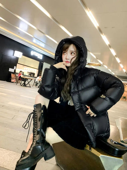 Korean Black Gold 90% White Duck Down Coat New Women Winter Thicken Warm Down Jacket Loose Casual Female Hooded Parker Outerwear Kafinashop