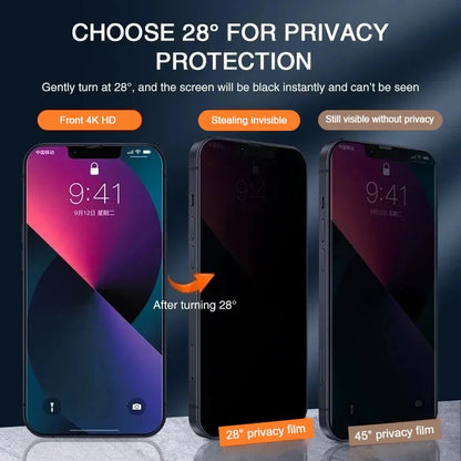 1-4Pcs Anti-spy Tempered Glass for IPhone 15 14 13 12 11Pro Max Full Cover Privacy Screen Protector For iPhone X XS Max XR Glass Kafinashop