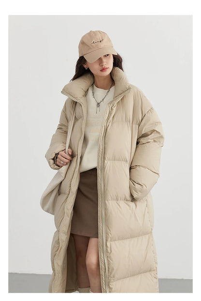 CHIC VEN Fashion Women Down Coats Long Thick Warm Down Jackets Overcoat White Duck Down Loose Casual Jacket Autumn Winter 2024 Kafinashop