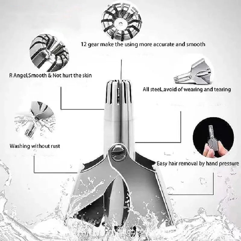 Nose Hair Removal Trimmer For Men Manual Stainless Steel Washing Portable Nose Hair Trimmer триммер для носа Trimmer For Nose Kafinashop