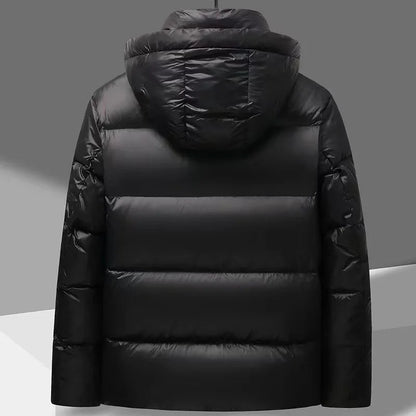 YEAE down jacket black gold gray duck down men's jacket detachable hood casual short jacket thick winter couple clothing Kafinashop