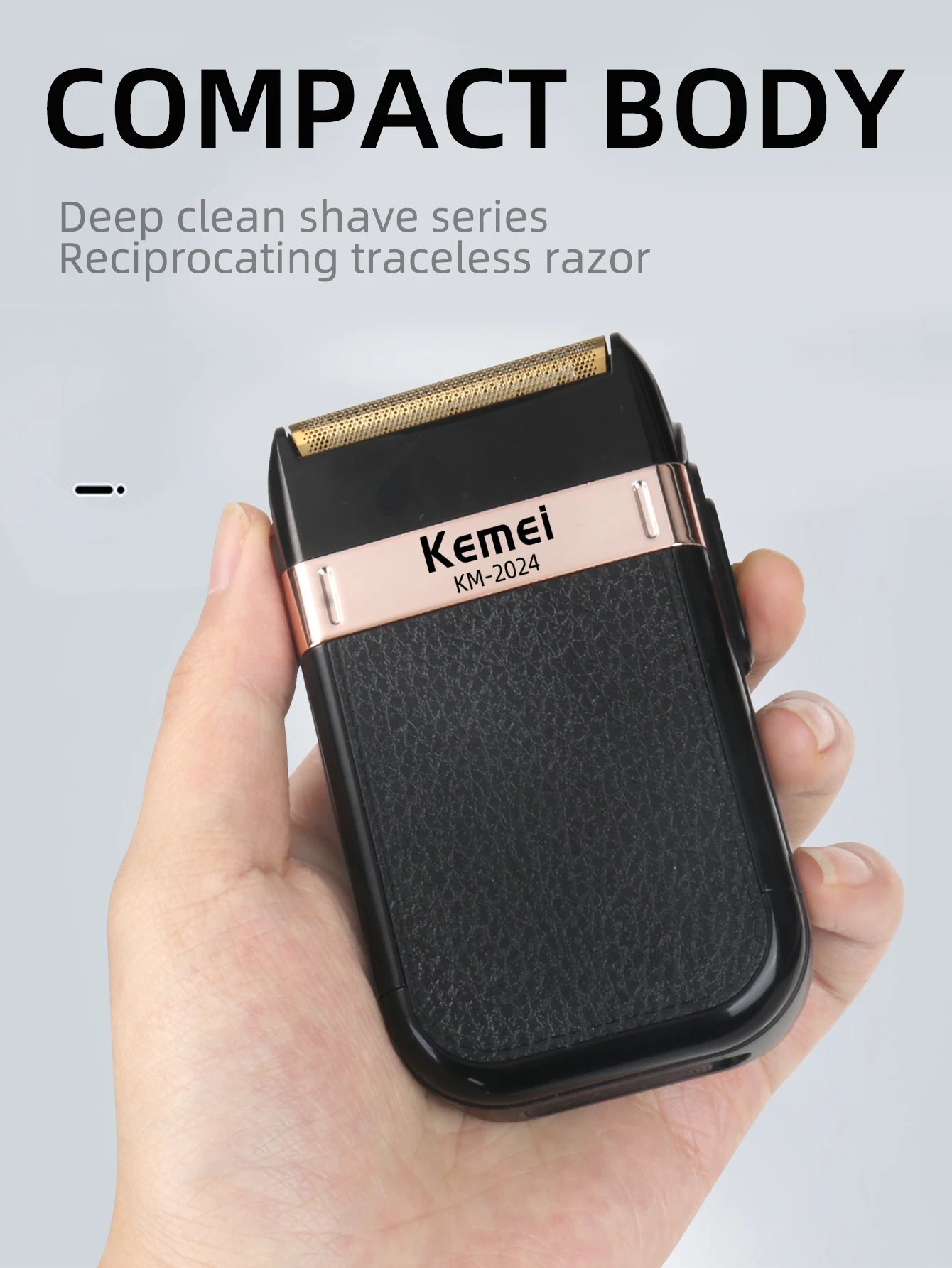 Kemei Electric Shaver for Men Waterproof Twin Blade Reciprocating Cordless Razor USB Rechargeable Shaving Machine Barber Trimmer Kafinashop