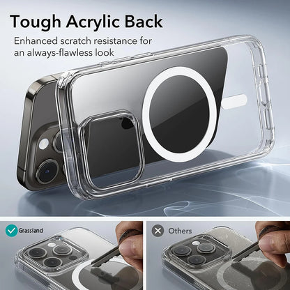 Luxury Magnetic Wireless Charge For Magsafe Case for iPhone 15 14 13 12 11 Pro X XR XS Max 7 8 Plus Back Cover Transparent Case Kafinashop