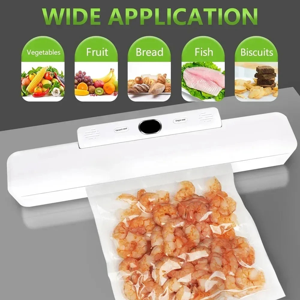 New Automatic Vacuum Sealer Machine For Food Storage With 10pcs Free Food Saver Bags 240V/110V Sealing Machine for Vacuum Pac Kafinashop