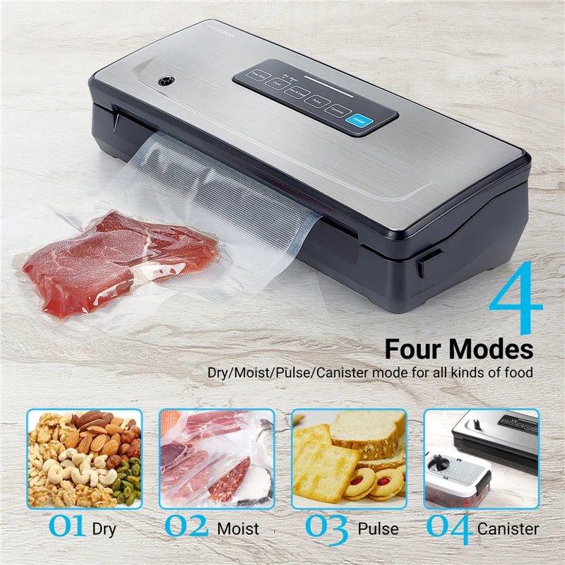 INKBIRD Plastic Bag Sealer Vacuum Sealing Machines With Dry/Moist/Pulse/Canister Packaging Modes Versatile Kitchen Appliances Kafinashop