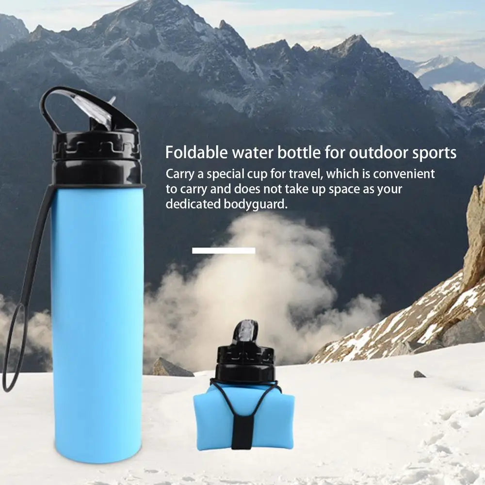 Collapsible Water Bottle For Travel 600ml Leak Proof Foldable Sports Water Bottles Foldable Bottle For Travel Outdoor Swimming G Kafinashop