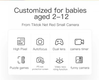 New Digital Toy Kid Camera Cute Tiger Baby Camera Toy 4000W 2.0 IPS Screen Childrens Dual Camera with 32GB Card Birthday Gift Kafinashop