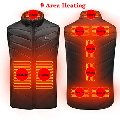 Super Sale 21 HEATING ZONES Heated Vest Men Women Heated Jacket Winter Warm Usb Self Heating Thermal Vest Heating Down Jacket Kafinashop