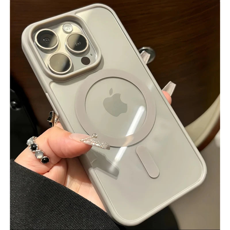 Luxury Magsafe Transparent Case For iPhone 15 14 13 12 11 Pro X XS XR Max 7 8 Plus Mini Magnetic Wireless Charge Phone Cover Kafinashop