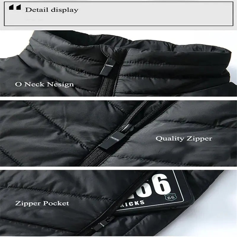 Super Sale 21 HEATING ZONES Heated Vest Men Women Heated Jacket Winter Warm Usb Self Heating Thermal Vest Heating Down Jacket Kafinashop