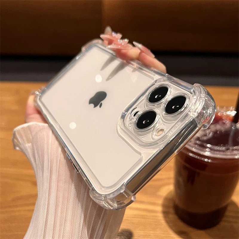 Luxury Shockproof Transparent Case For iPhone 15 14 13 12 11 Pro Max X Xs XR Max 7 8 Plus Bumper Cases Cover Kafinashop