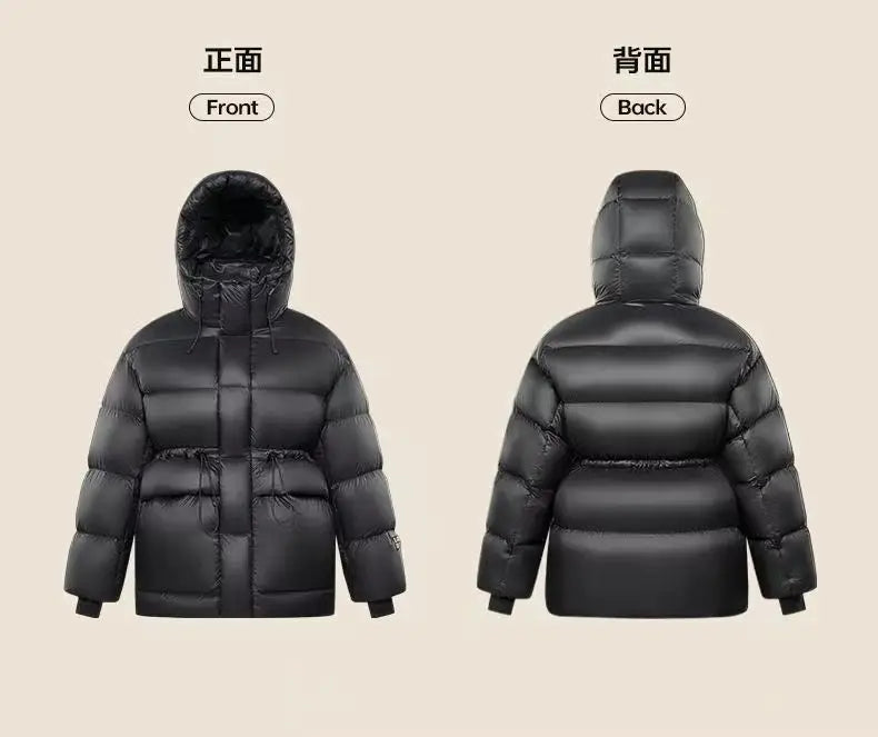 Korean Black Gold 90% White Duck Down Coat New Women Winter Thicken Warm Down Jacket Loose Casual Female Hooded Parker Outerwear Kafinashop