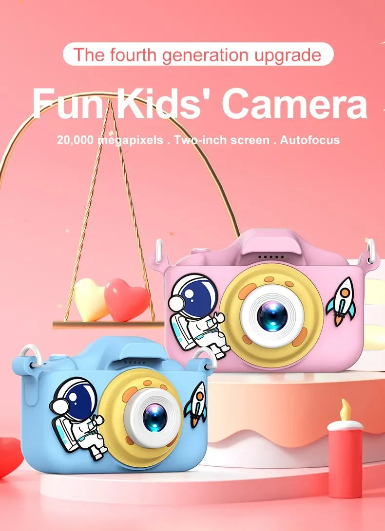 New Cartoon Kids Selfie Camera HD Kids Digital Video Cameras Toys with 32GB SD Card for Children Christmas Birthday Gifts Kafinashop