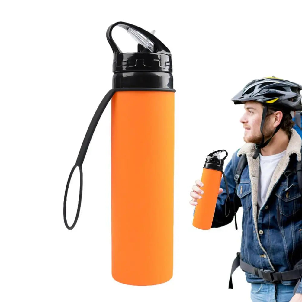 Collapsible Water Bottle For Travel 600ml Leak Proof Foldable Sports Water Bottles Foldable Bottle For Travel Outdoor Swimming G Kafinashop