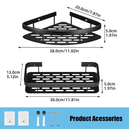 Bathroom Shelf Makeup Storage Organizer Aluminum Alloy Shampoo Rack Shower Shelf Bathroom Accessories No Drill Wall Shelf Ma boutique