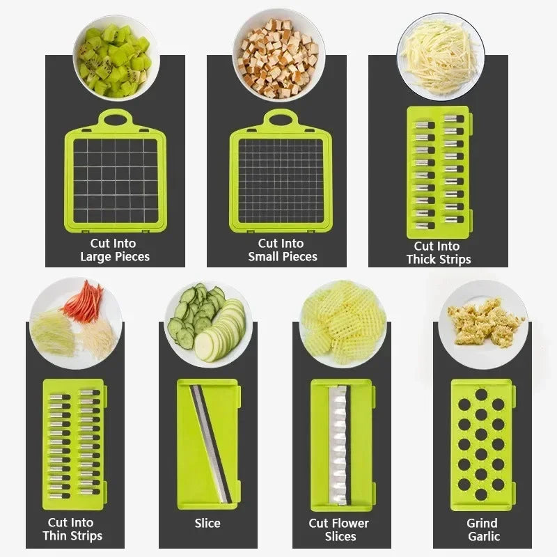 14/16 in 1 Multifunctional Vegetable Chopper Handle Food Grate Food Chopper Vegetable Slicer Dicer Cut Kitchen Items cocina Ma boutique