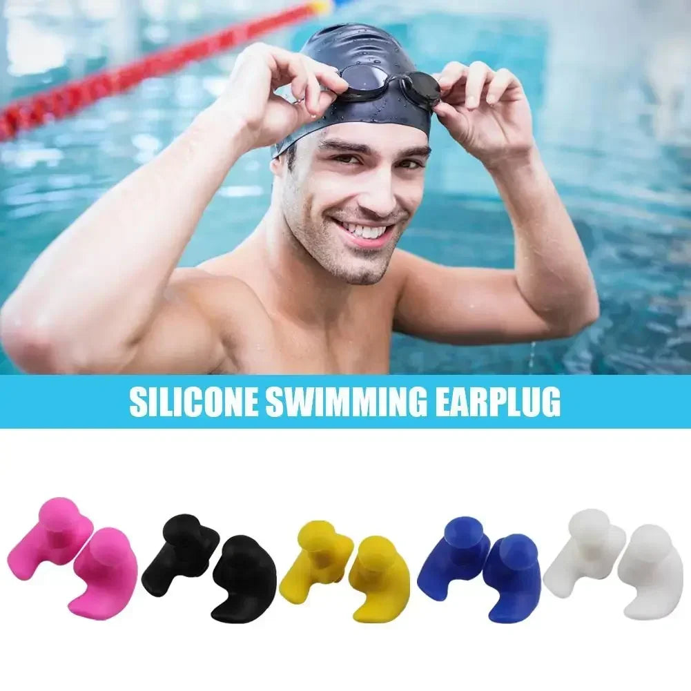 1 Pair Waterproof Soft Earplugs Silicone Portable Ear Plugs Swimming Accessories Durable Earplugs Classic Delicate Texture Kafinashop