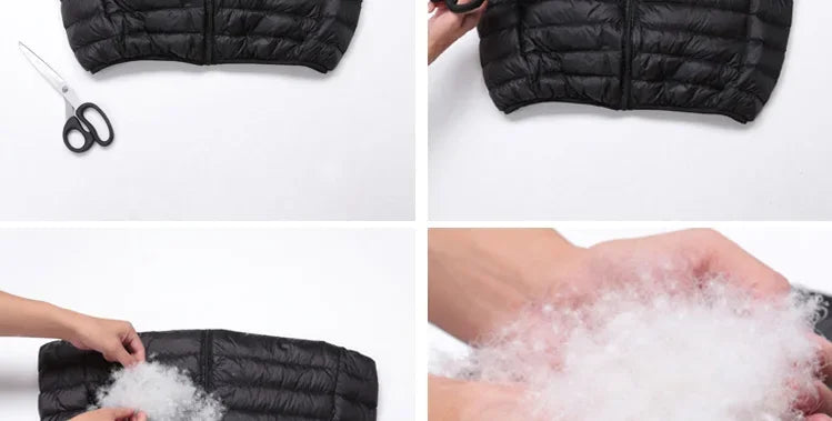 Coat Ultralight Sleeveless Puffer Vest Jacket Ultra Thin Warm Lightweight Down Jacket Waistcoat Winter Men Duck Down Vest Coats Kafinashop