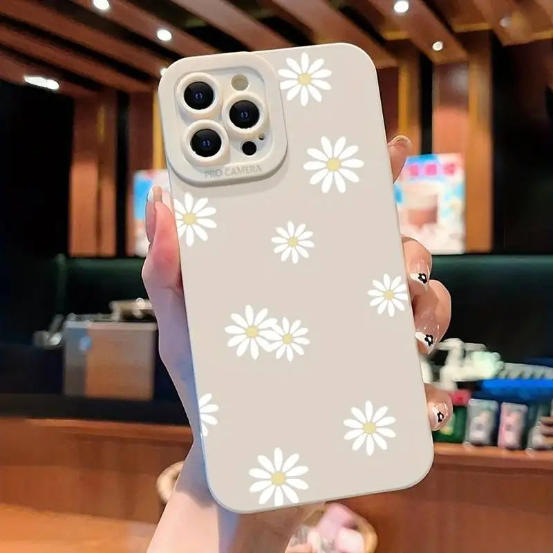 Daisy Graphic Printed Phone Case For iPhone 13 11 12 14 15 16 Pro Max Plus XR 8 7 Plus SE 2022 X XS Max Soft Matte Cover Kafinashop