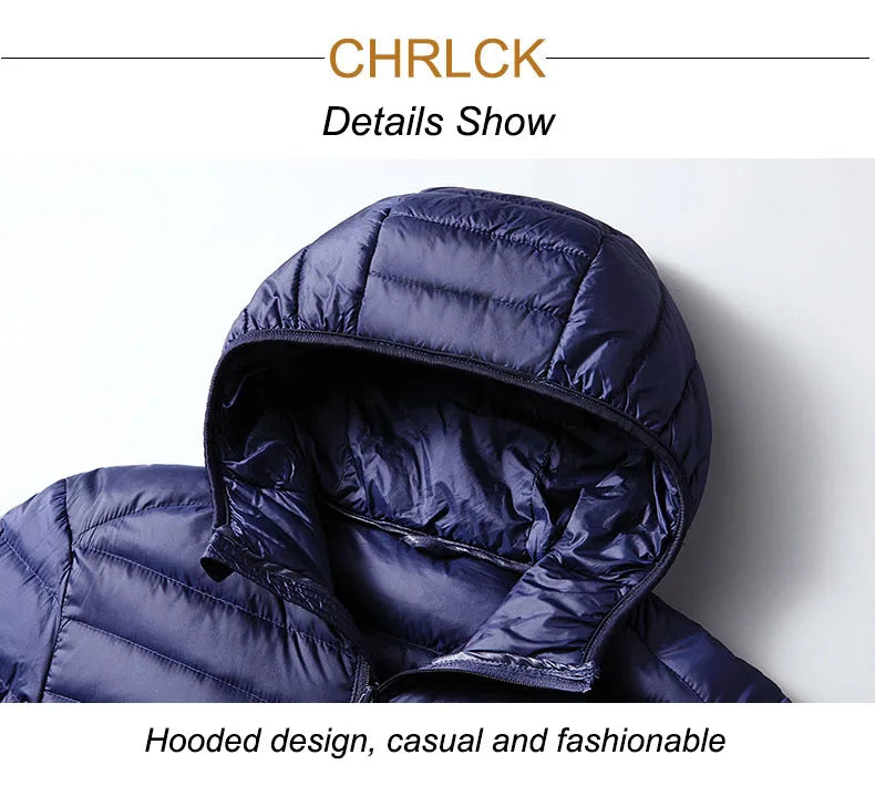 CHRLCK 90% Down Jackets Men's Ultralight Hiking Camping Trekking Winter Coat Outdoor Windproof Warm Puffer Jacket Packable Kafinashop