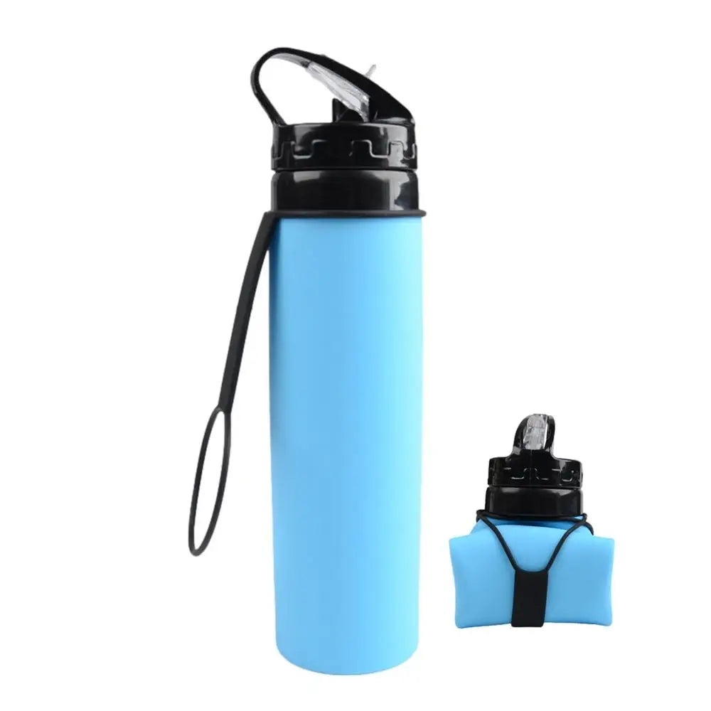 Collapsible Water Bottle For Travel 600ml Leak Proof Foldable Sports Water Bottles Foldable Bottle For Travel Outdoor Swimming G Kafinashop